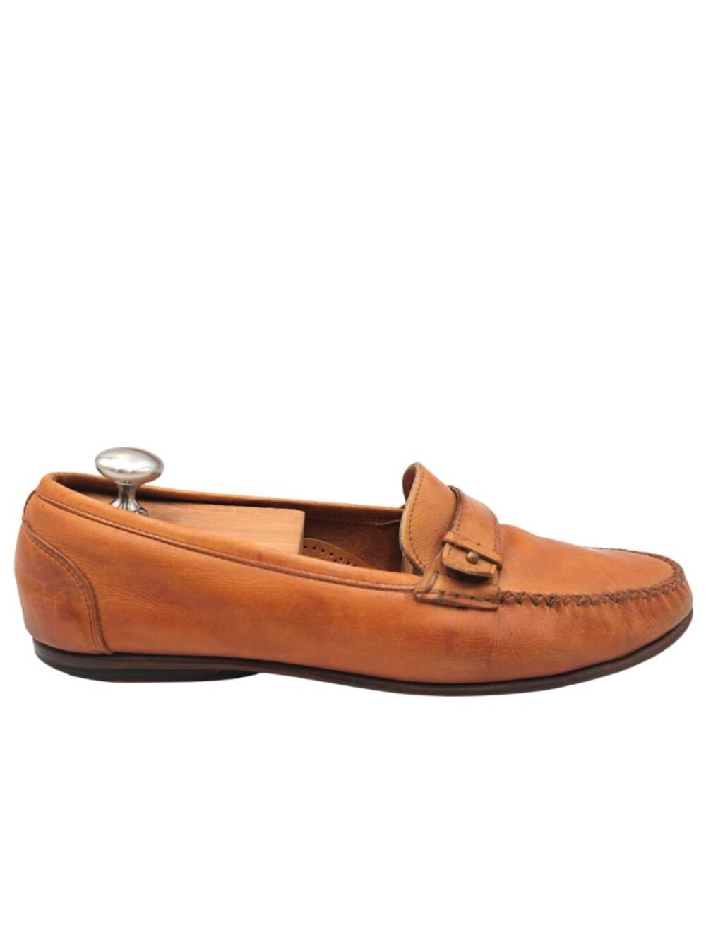Vintage Salvatore Ferragamo 9.5D Tan Brown Leather Loafers Dress Casual Shoes - Picture 11 of 11